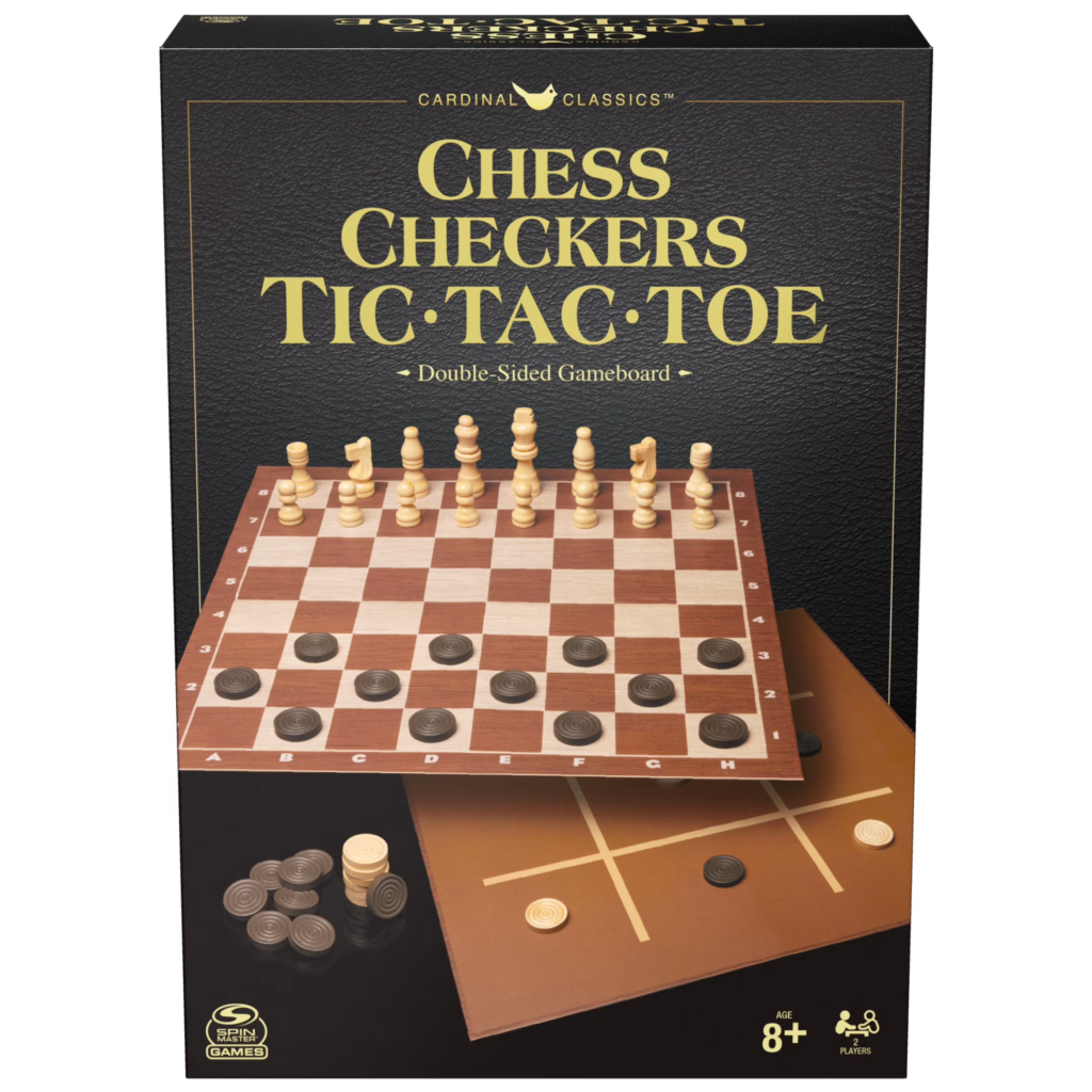 Checkers board game for cozy holiday cabin days