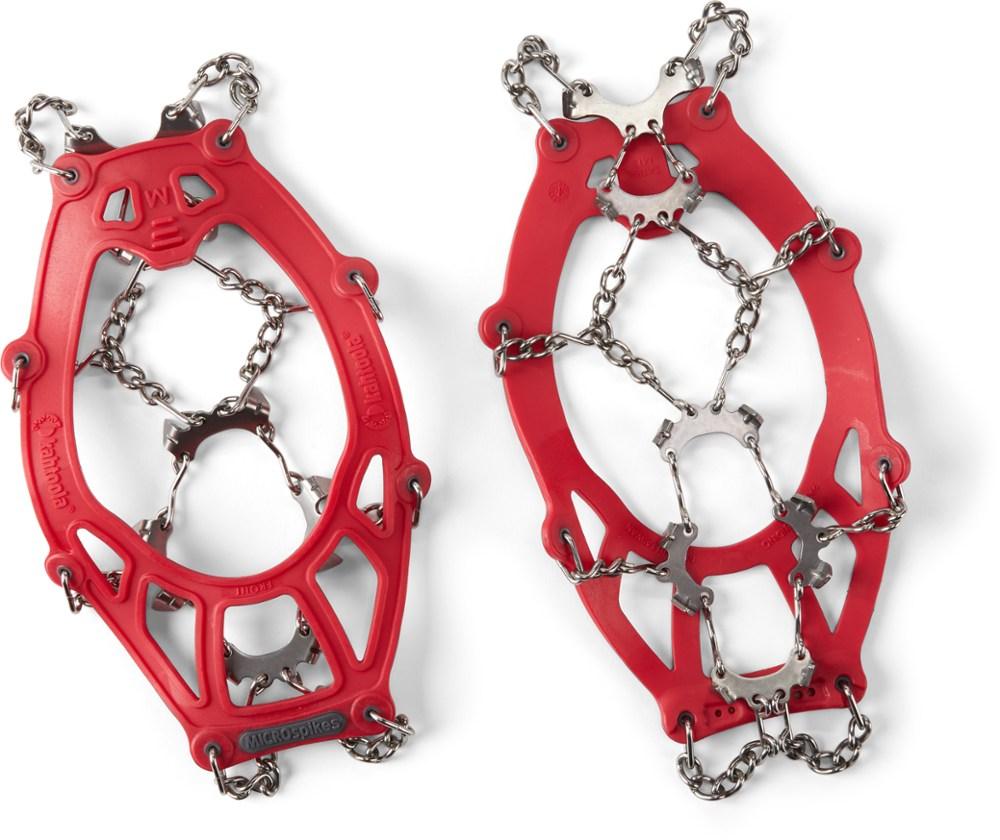 Kahtoola MICROspikes red traction device for hiking on ice and snow