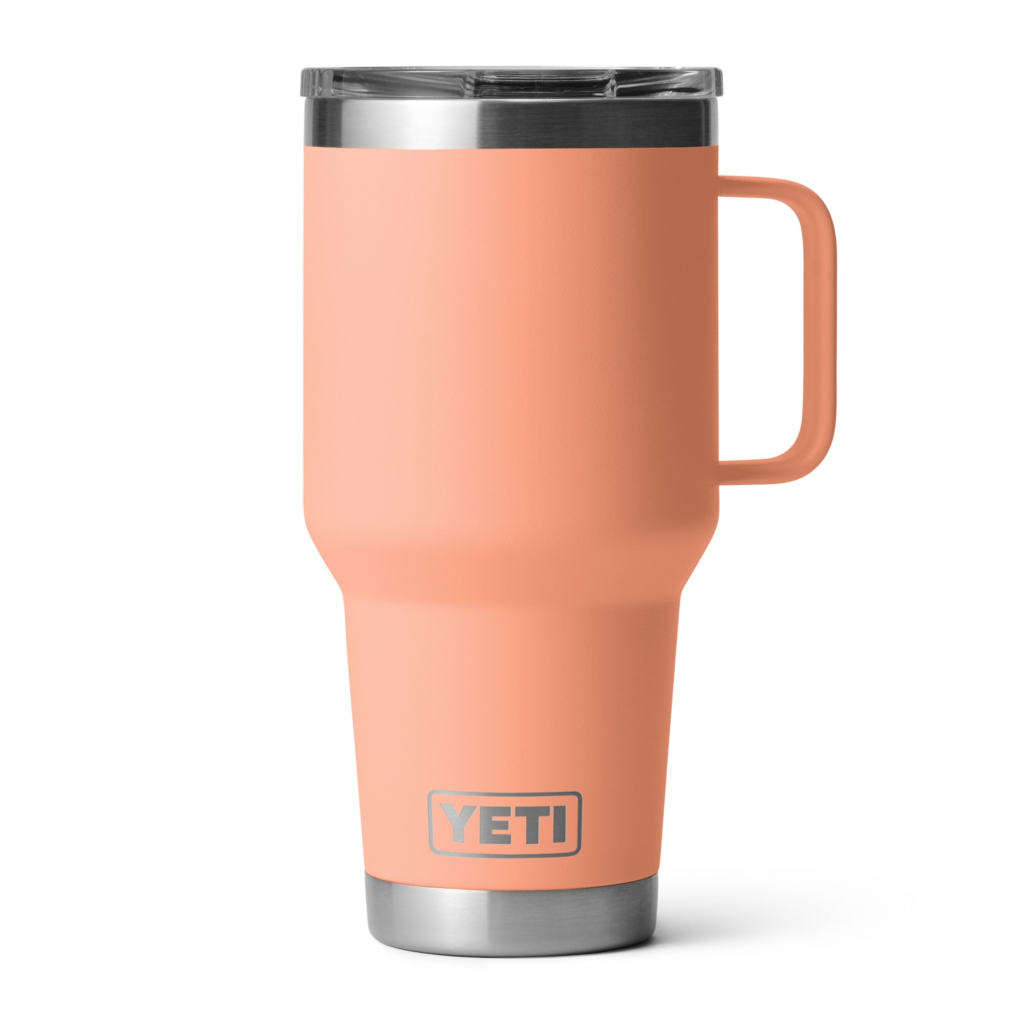 YETI Rambler Vacuum Travel Mug in orange for travel, camping, and outdoor adventures